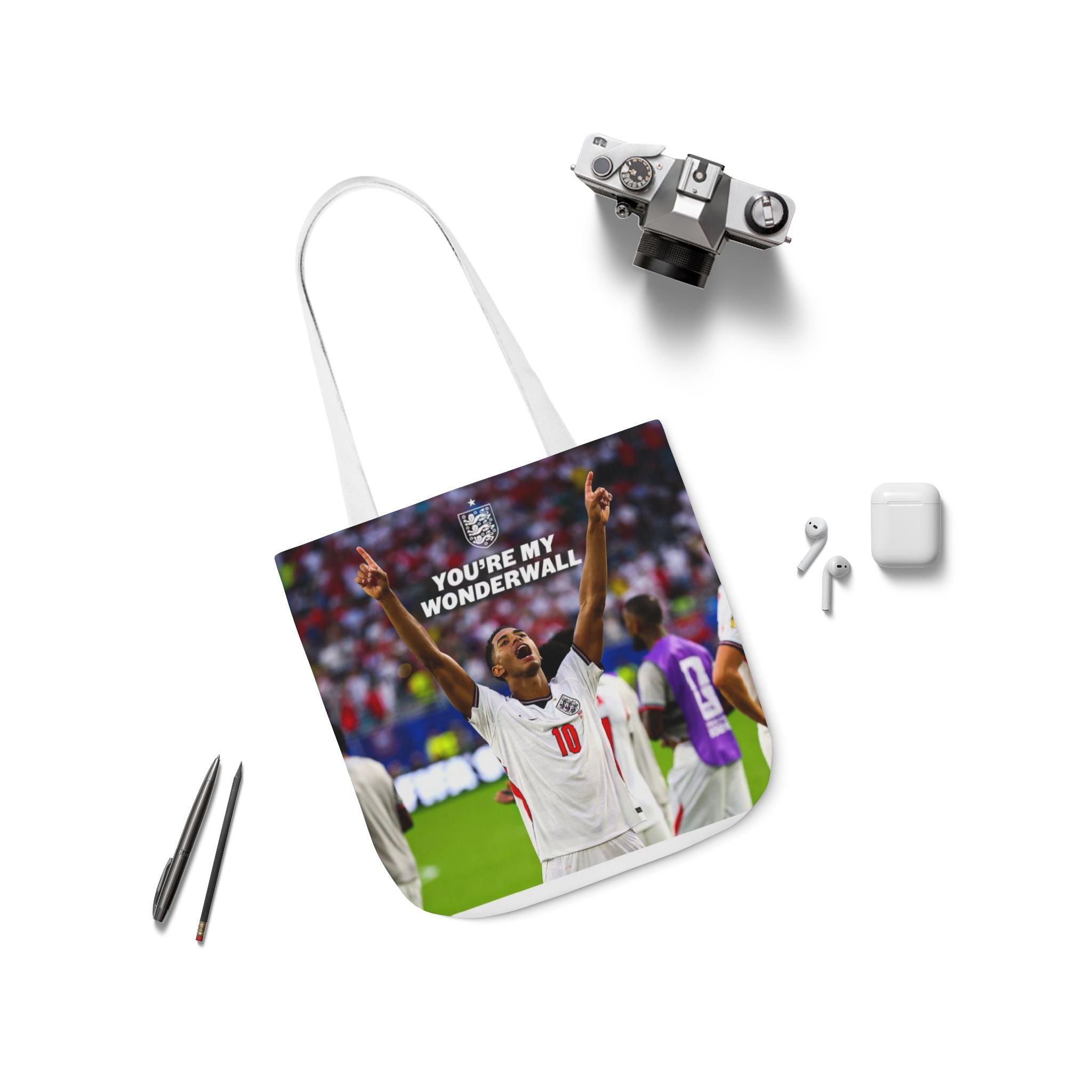 Jude Bellingham England Celebration Tote Bag – "You’re My Wonderwall" England Fan Canvas Tote