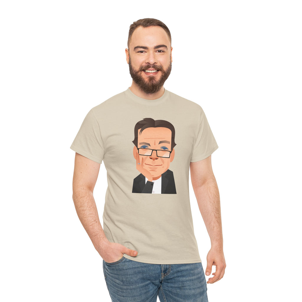 Tony Wilson Manchester Legend Caricature Gentleman Face Cotton T-Shirt