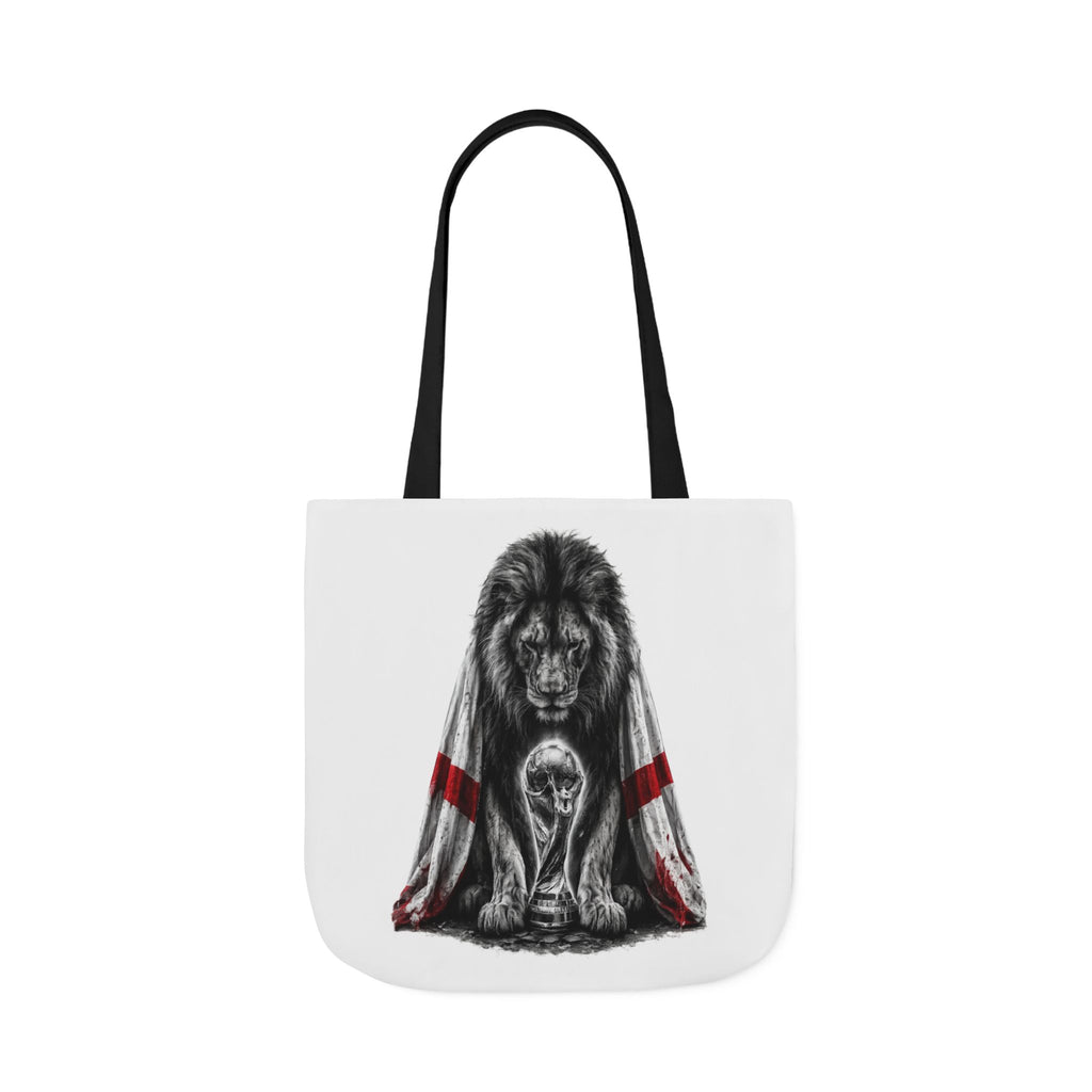 England Lion Guardian Canvas Tote — Protective Lion & Cub Illustration Tote Bag