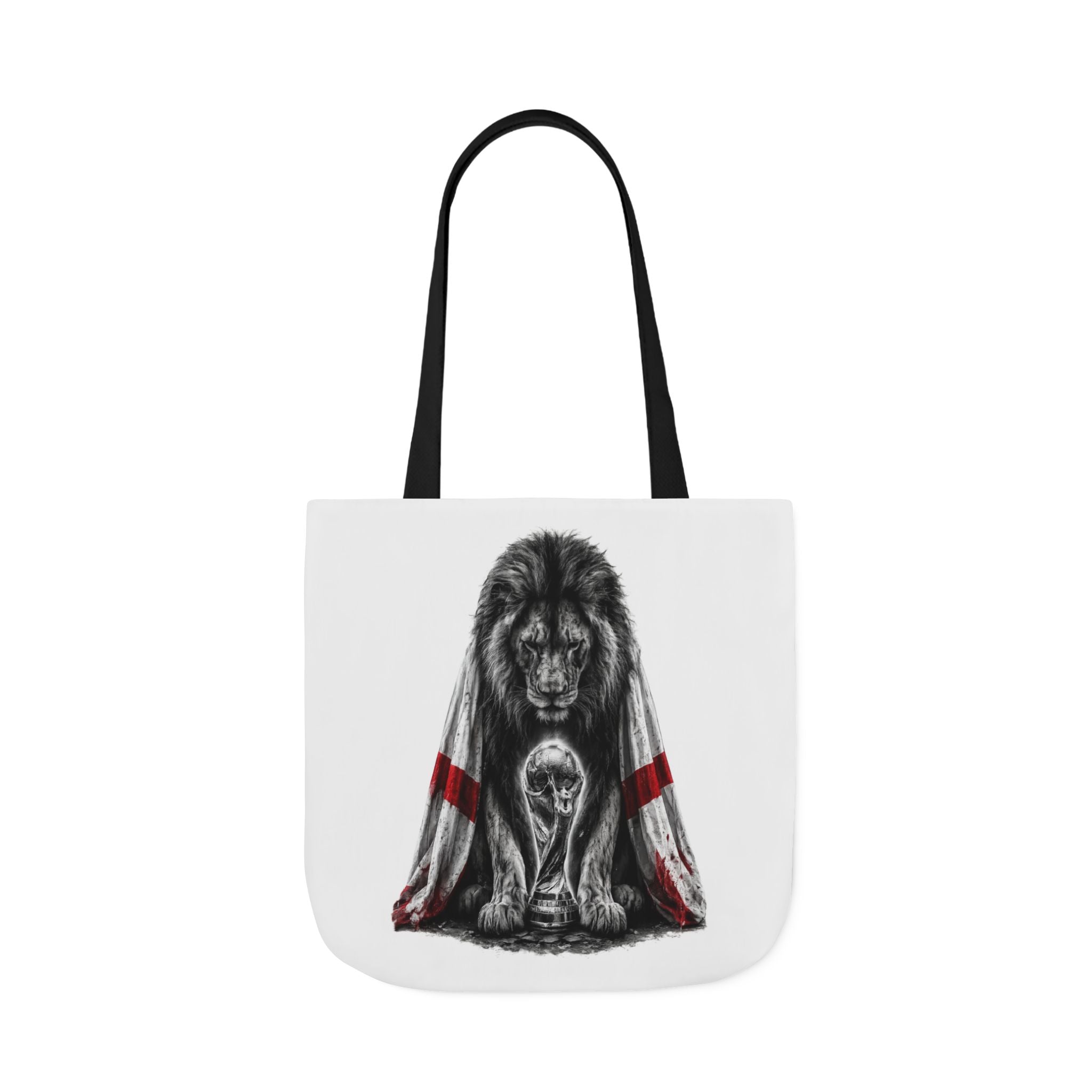 England Lion Guardian Canvas Tote — Protective Lion & Cub Illustration Tote Bag