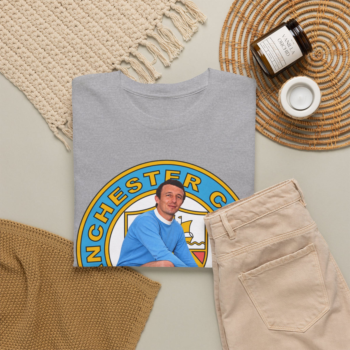 Mike Summerbee Manchester City Vintage Soccer Tee — Retro Player Crest Graphic