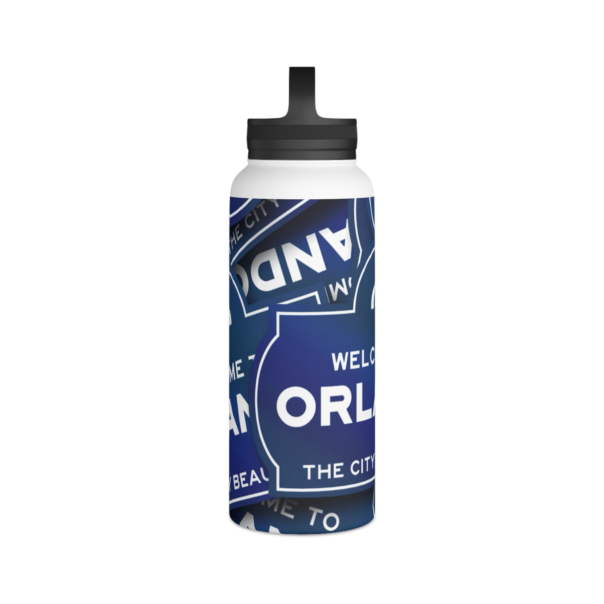 Orlando Stainless Steel Water Bottle — "Welcome to Orlando" Travel Bottle with Handle Lid