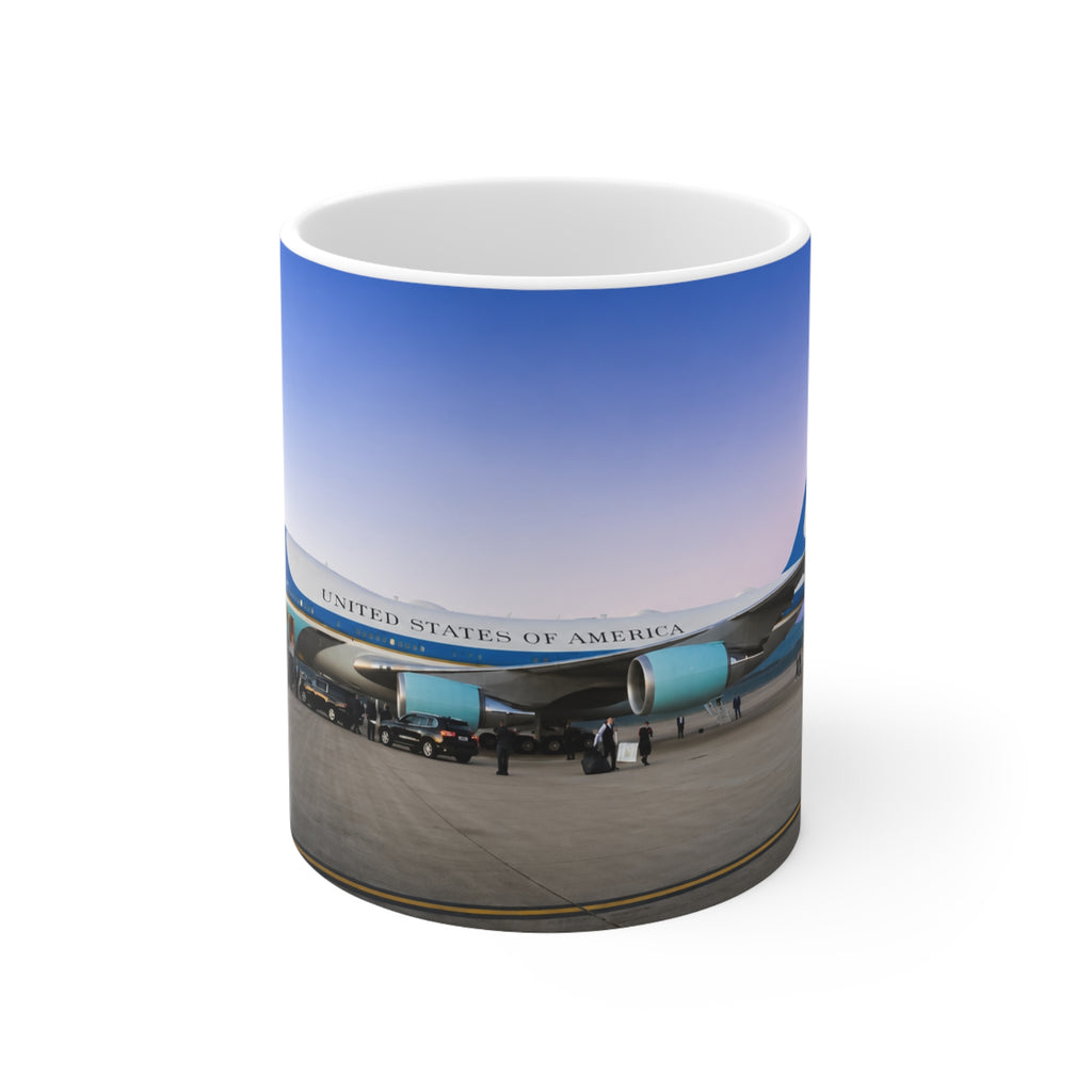 Air Force One Ceramic Coffee Mug — Presidential Plane Photo Coffee Cup (11oz, 15oz)