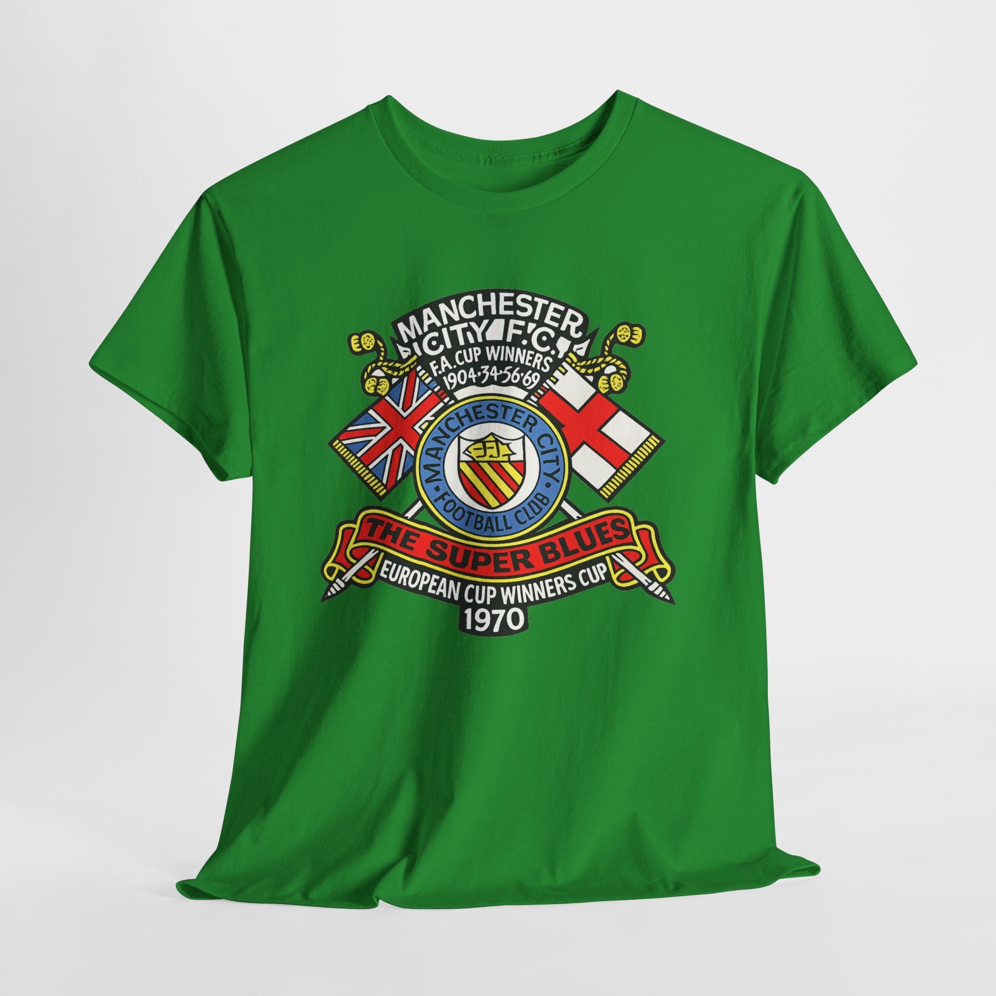 Manchester City Vintage Crest Tee — 'The Super Blues' 1970 European Cup Winners