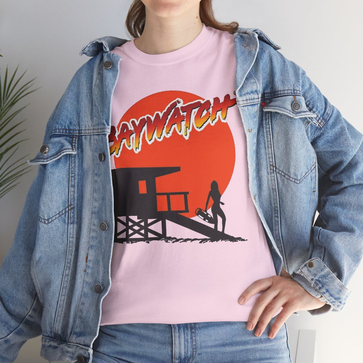 Baywatch Lifeguard Sunset Cotton T-Shirt
