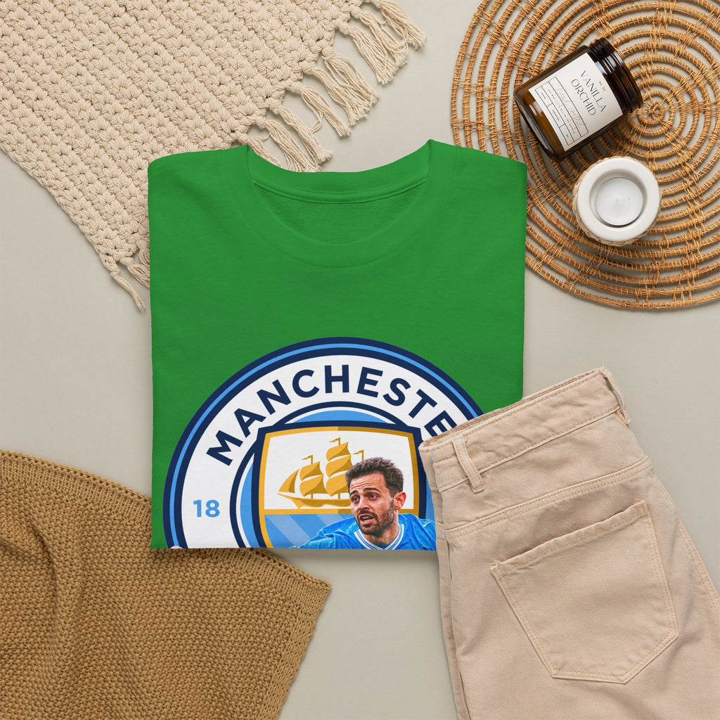 Bernardo SIlva Manchester City legend Cotton T‑Shirt — Blue Crest Football Tee