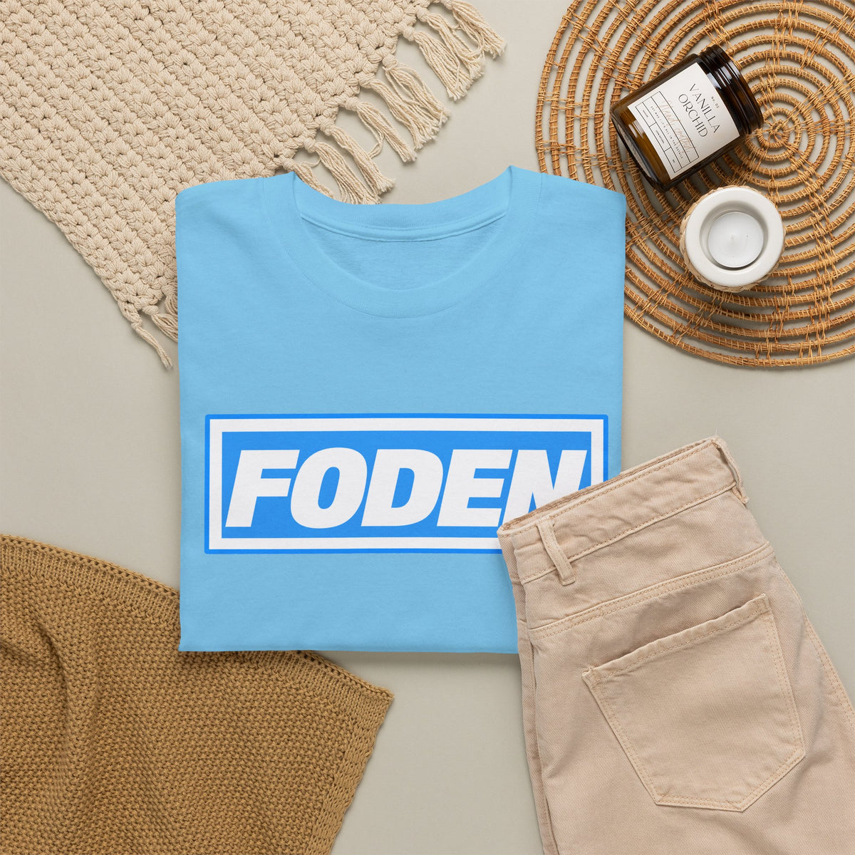 Foden Logo Tee — Blue Box Graphic T-Shirt