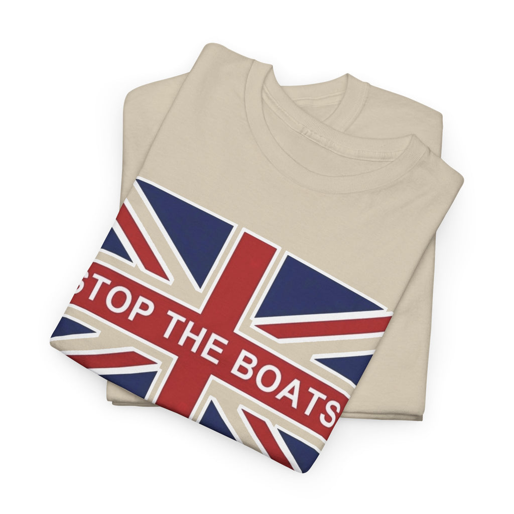 Union Jack "Stop The Boats" Political Statement Tee / T-Shirt