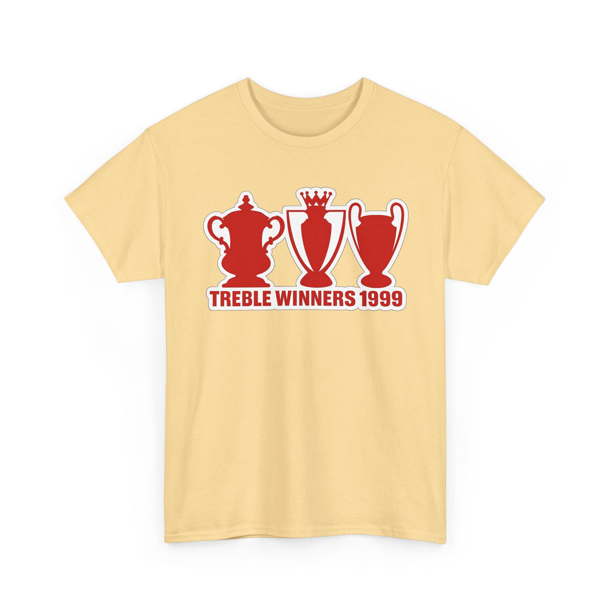 Manchester United Treble Winners 1999 Trophy Graphic Cotton T-Shirt