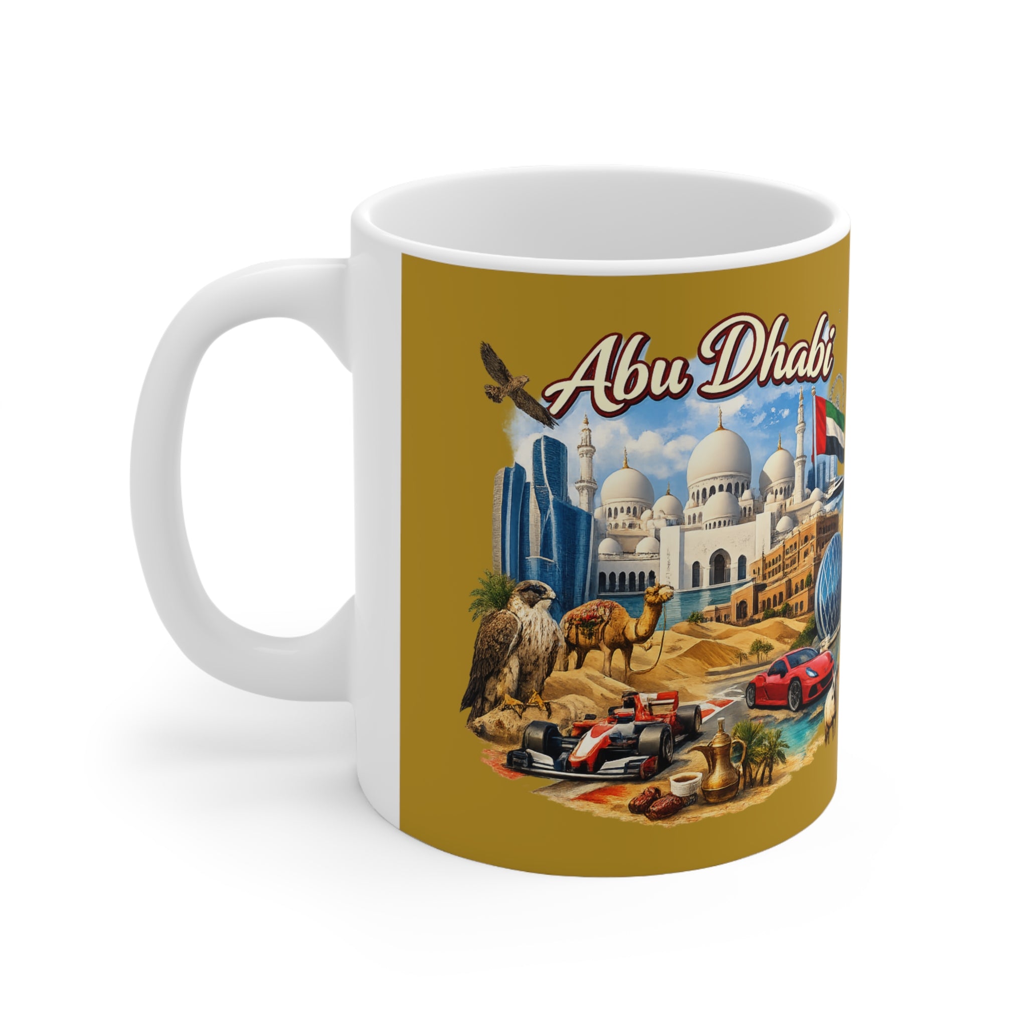Abu Dhabi Skyline Ceramic Mug — 11oz & 15oz Souvenir Coffee Cup
