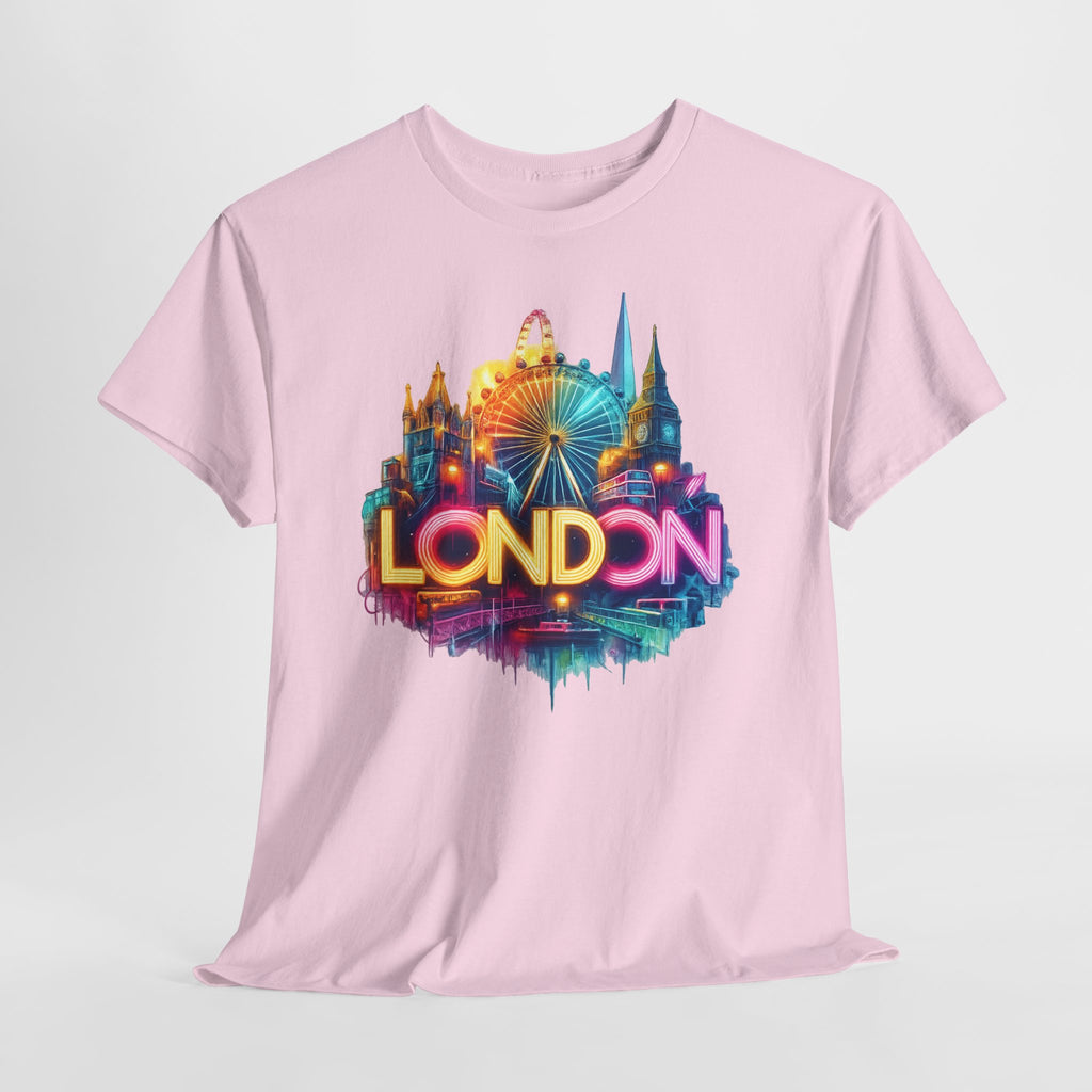 London Skyline Tee — Colorful Neon London Landmark T-Shirt