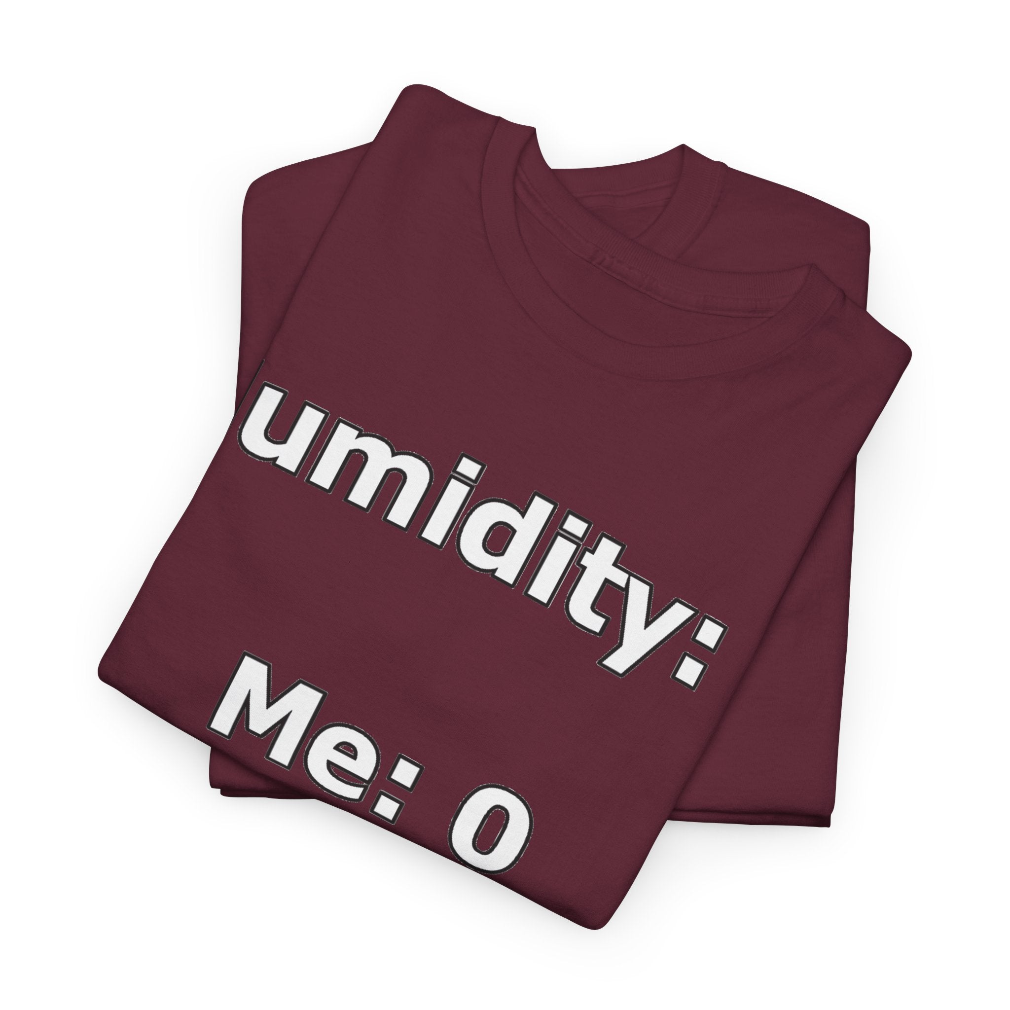 Humidity: 1 Me: 0 T-Shirt — Funny Dry Skin / Low Humidity Graphic Tee