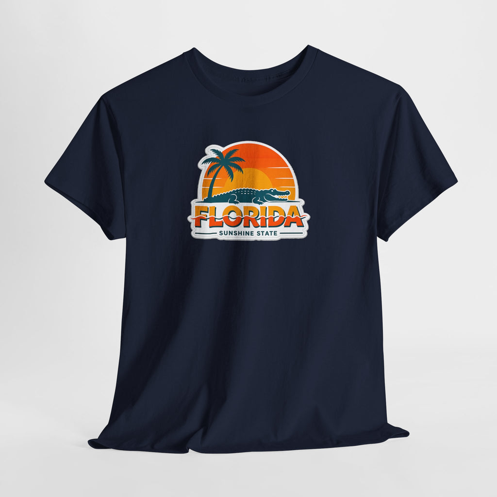 Florida Sunshine State T-Shirt — Retro Palm Sunset Graphic Tee