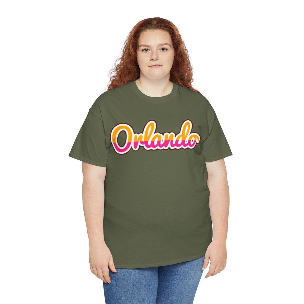 Orlando Retro Script Tee — Vintage Sunset City Souvenir Shirt
