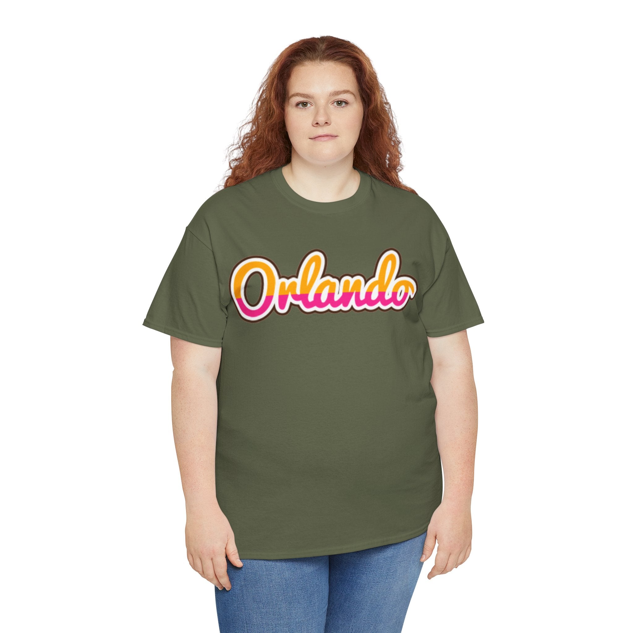 Orlando Retro Script Tee — Vintage Sunset City Souvenir Shirt