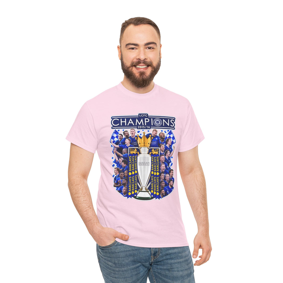 Leicester City 2015/2016 Champions Trophy Soccer T-Shirt — Team Victory Graphic Tee