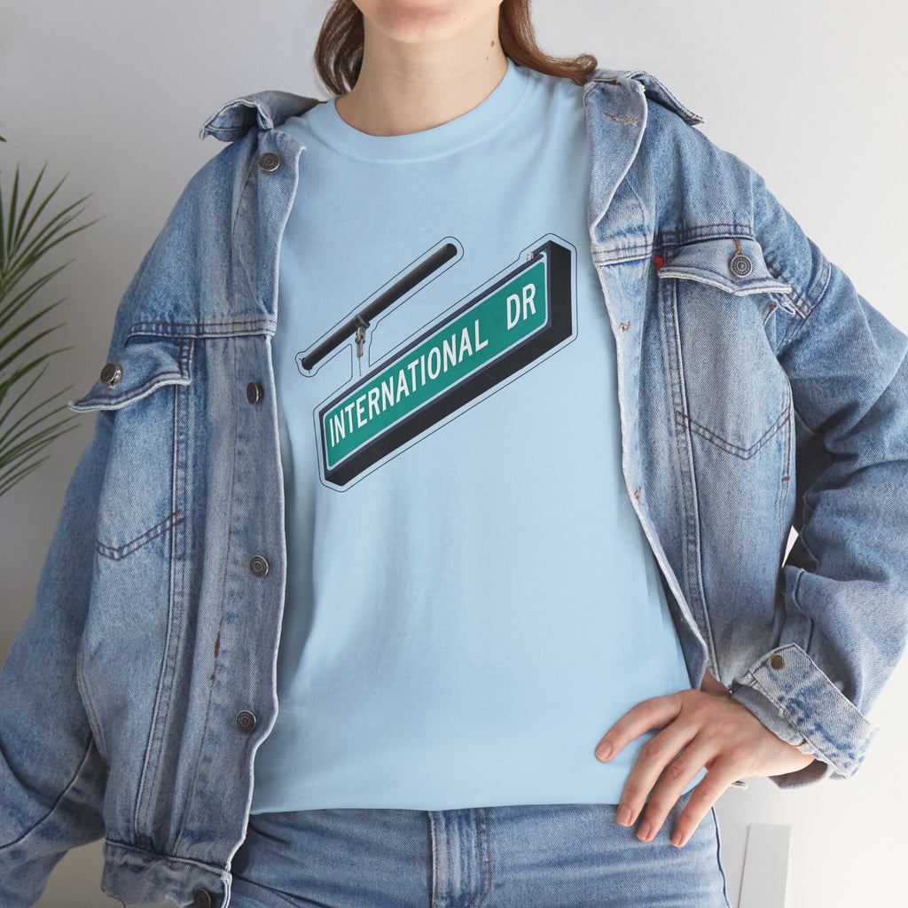 International Dr Street Sign Cotton T-Shirt