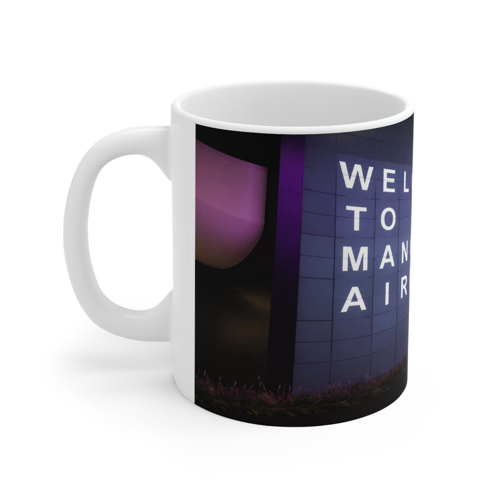 Manchester Airport Welcome Mug — Ceramic Coffee Cup (11oz & 15oz)