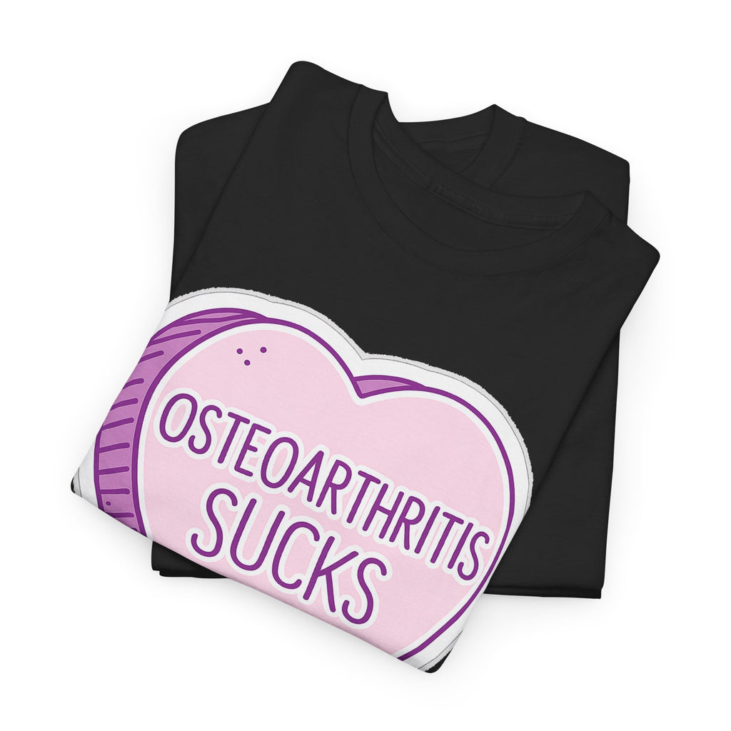 Osteoarthritis Sucks T-Shirt — Pink Heart Awareness Tee