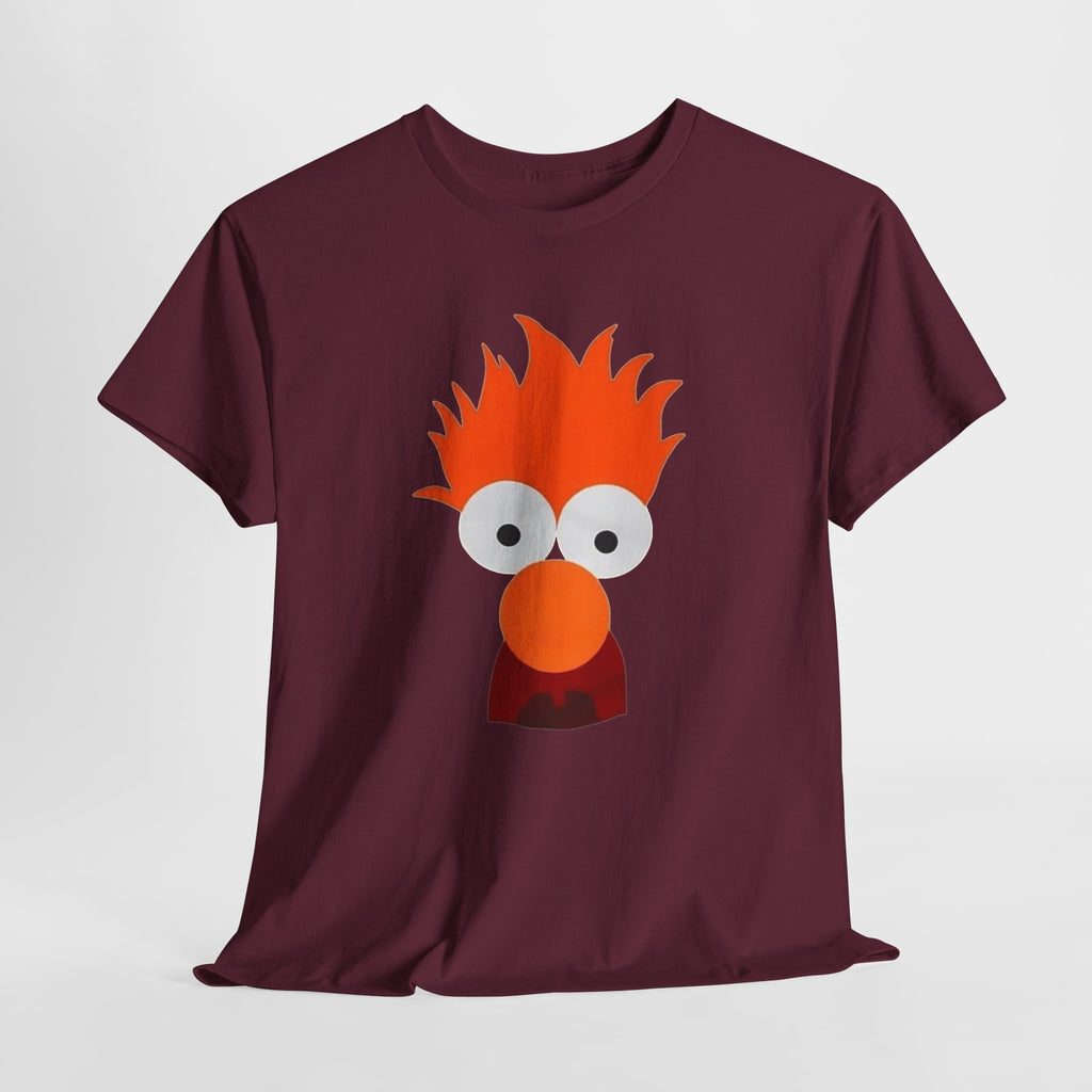 Beaker-Inspired Graphic Tee — Cute Orange Muppet Face T-Shirt