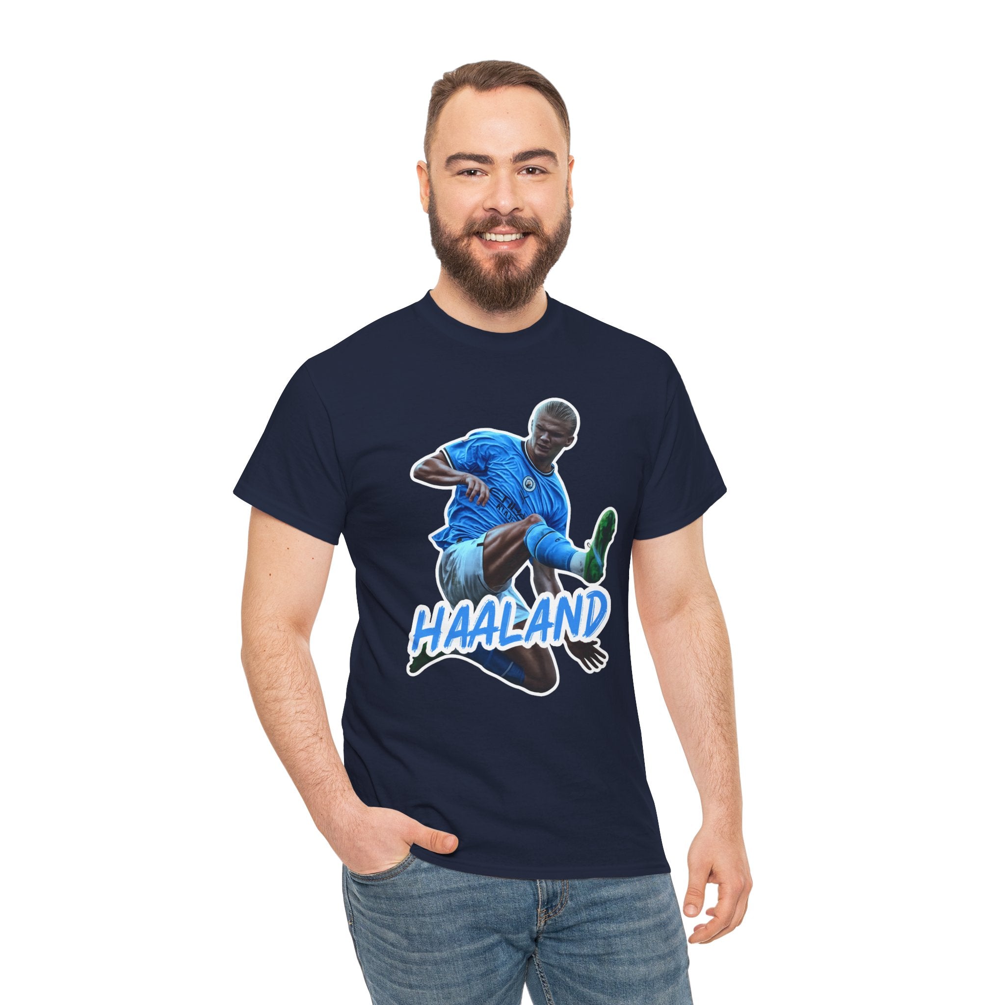 Erling Haaland Manchester City Soccer T‑Shirt – Dynamic Action Graphic Tee