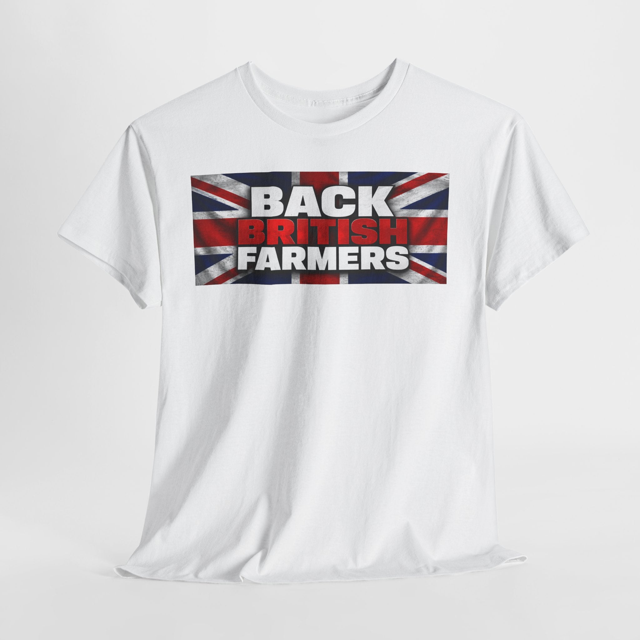 Back British Farmers T-Shirt — Union Jack Support Tee for UK Farmers
