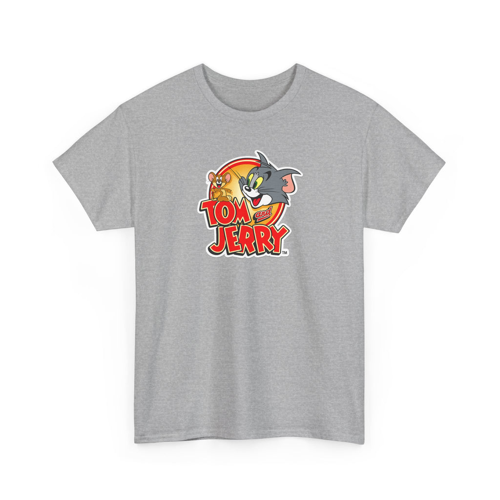 Tom & Jerry Retro Logo Cotton Tee — Classic Cartoon Graphic T-Shirt