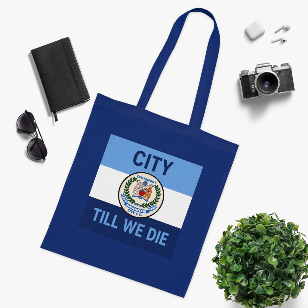 City Till We Die Cotton Tote - Football Fan Flag Tote Bag