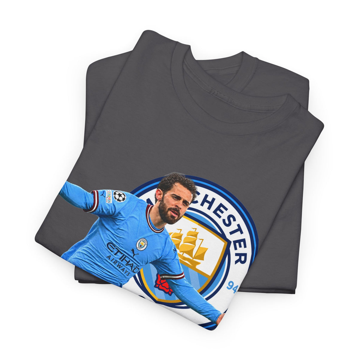 Bernardo Silva Manchester City Football Club Graphic Tee — Celebratory Player Design