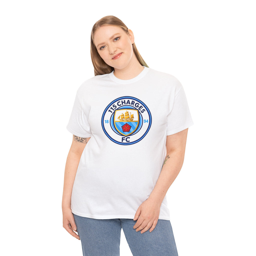 115 Charges FC Crest Cotton Tee — Vintage Blue Club Logo T-Shirt