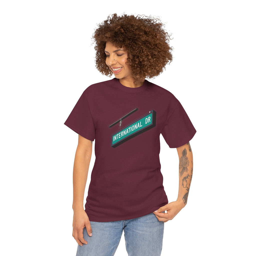 International Dr Street Sign Cotton T-Shirt