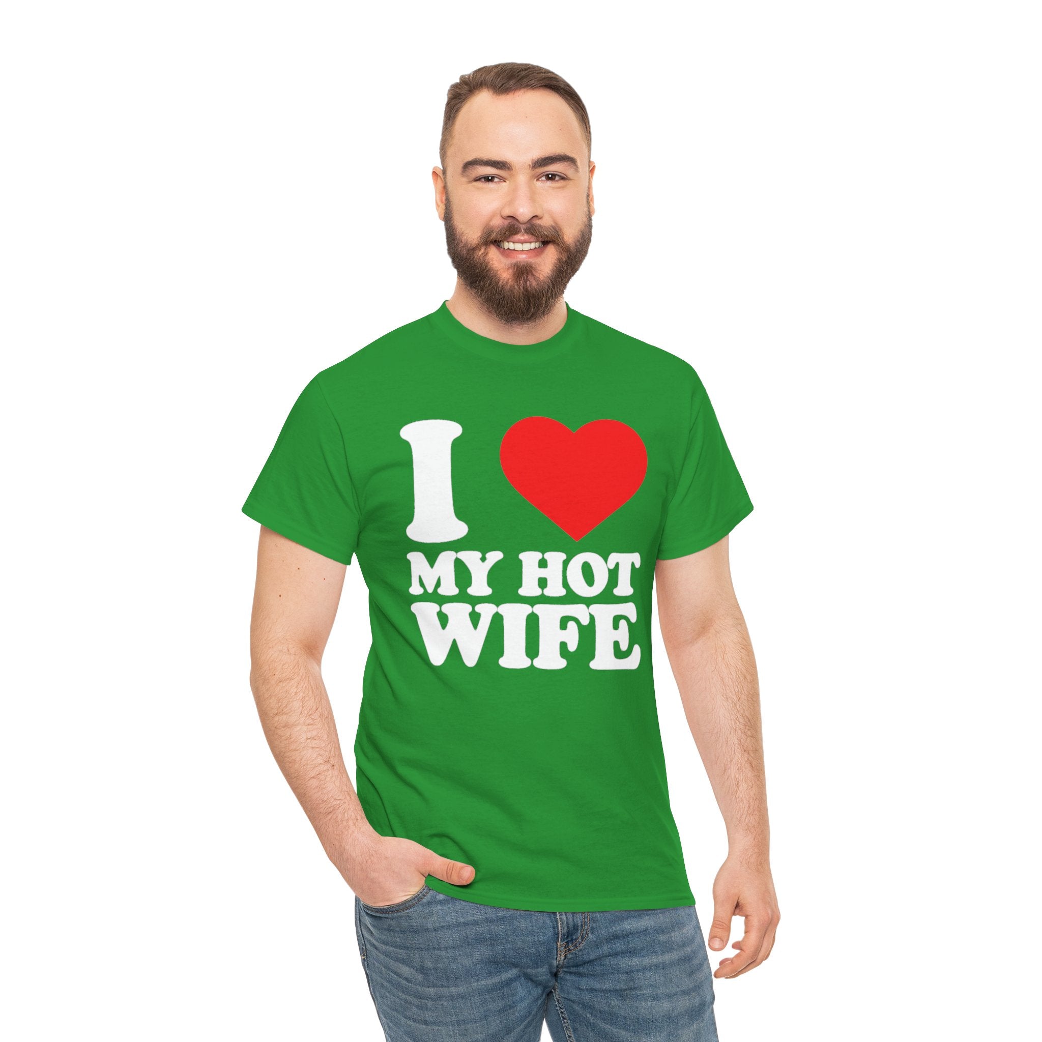 I  My Hot Wife T-Shirt - Funny Couples Tee, Romantic Gift for Husband or Wife