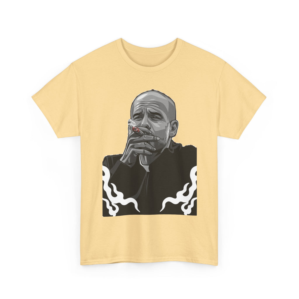 Pep Guardiola Smoking Portrait T‑Shirt — Moody Graphic Tee