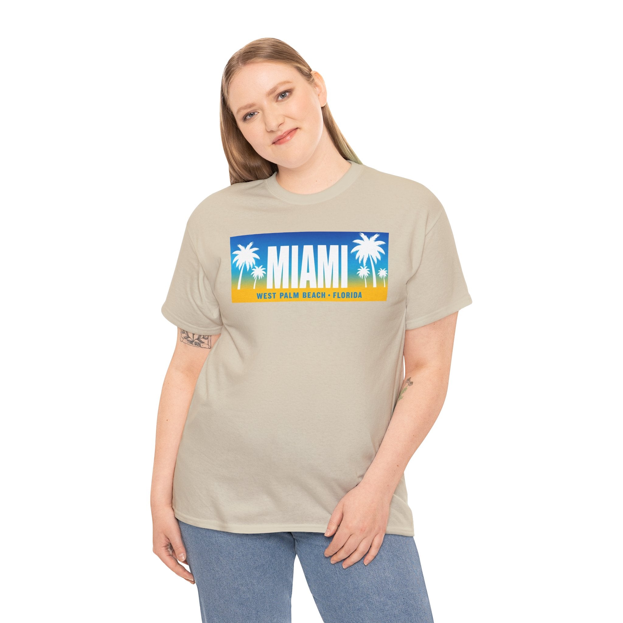 Miami West Palm Beach Vintage Tee — "MIAMI" Beach Palm Trees T‑Shirt
