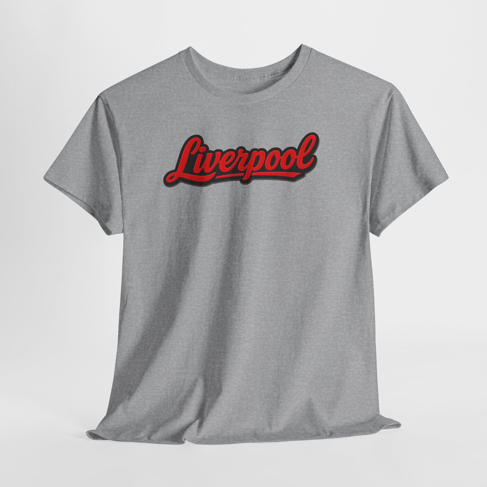 Liverpool Script T-Shirt — Retro Red Script Football Fan Tee