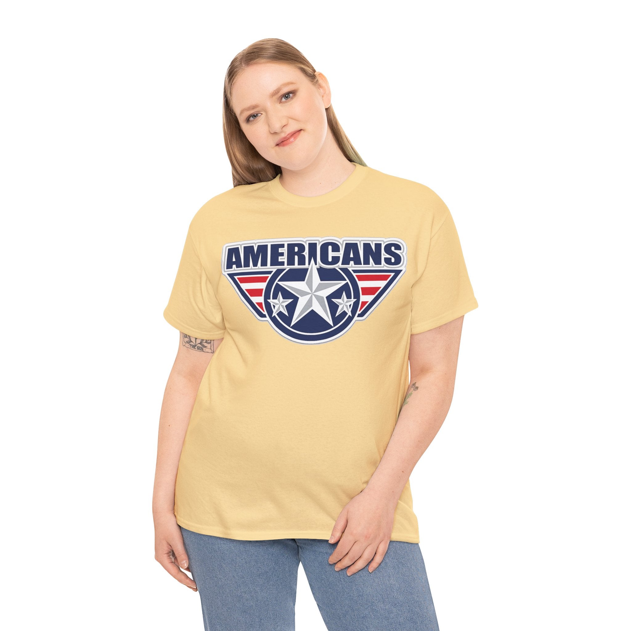 Americans Patriotic Star T‑Shirt — Red White Blue USA Graphic Tee