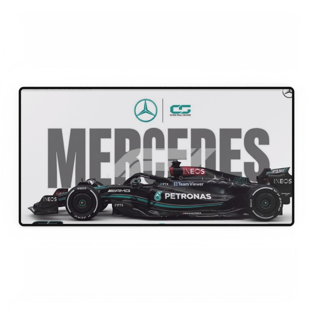 Mercedes AMG F1 Racing Desk Mat — Large Gaming/Work Surface