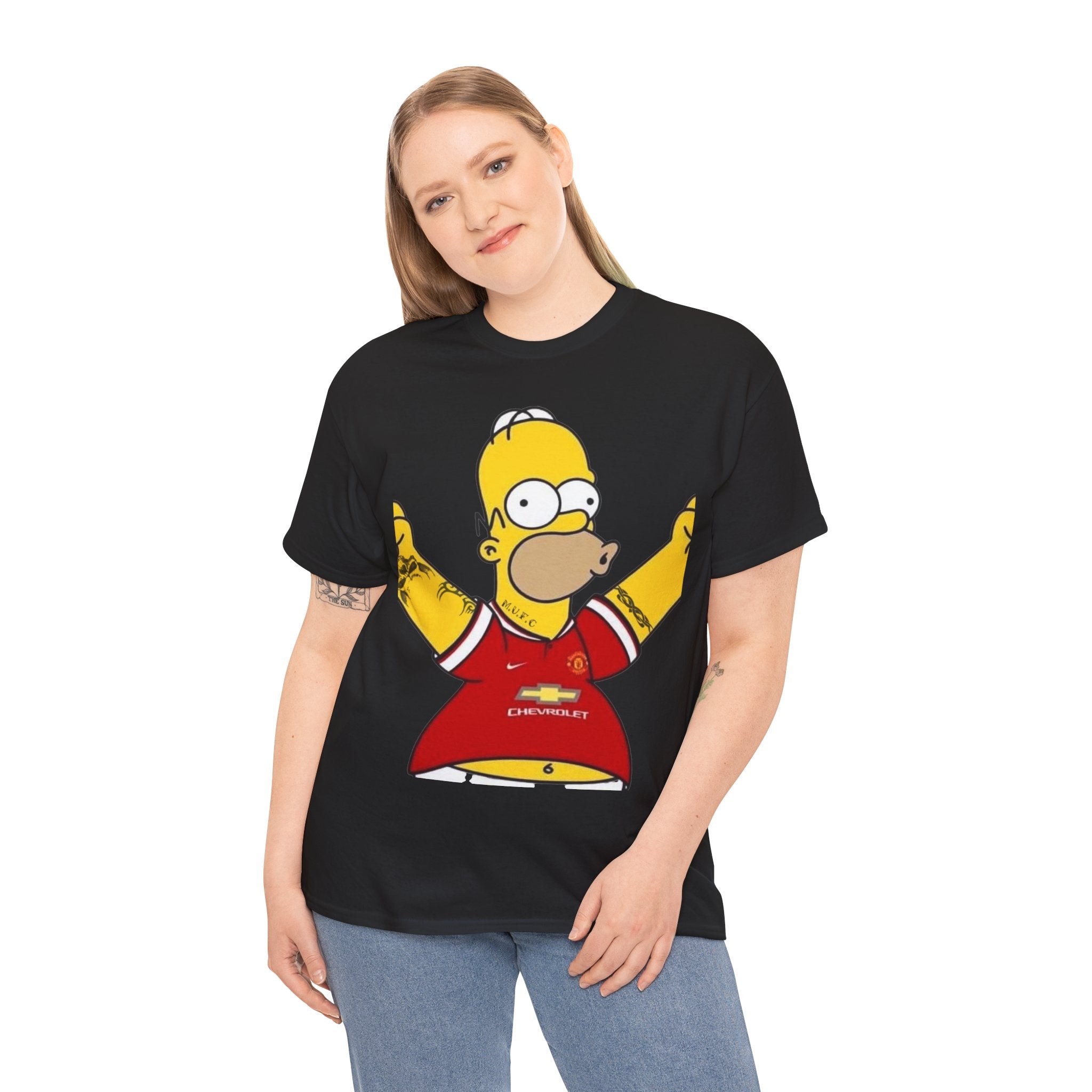 Homer Simpson Manchester Fan T-Shirt — Cartoon Football Supporter Tee