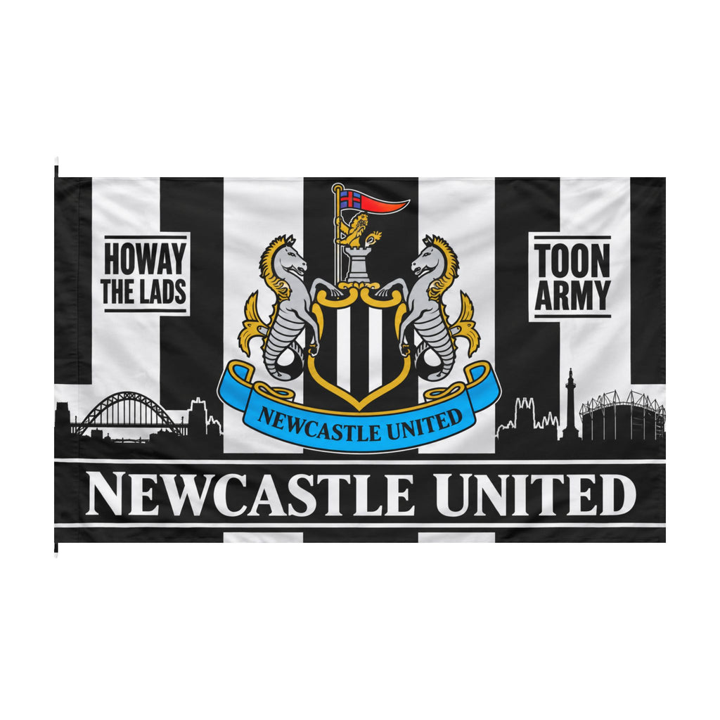 Newcastle United Double-Sided Flag — Howay The Lads Toon Army Stadium Skyline