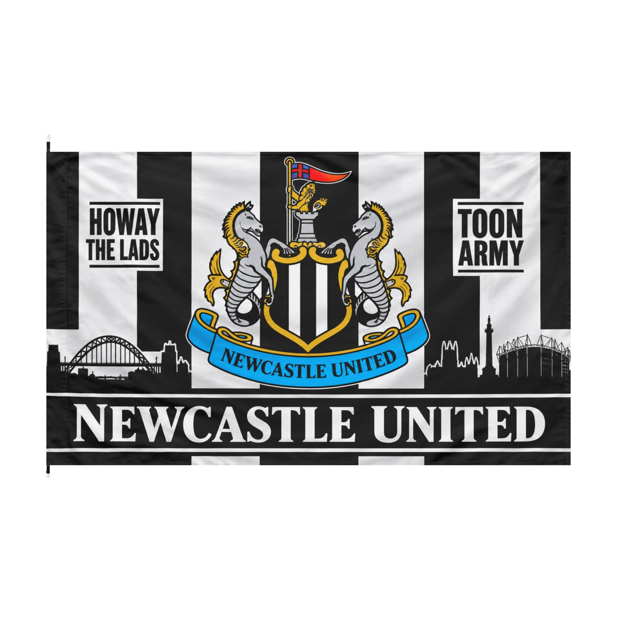 Newcastle United Double-Sided Flag — Howay The Lads Toon Army Stadium Skyline