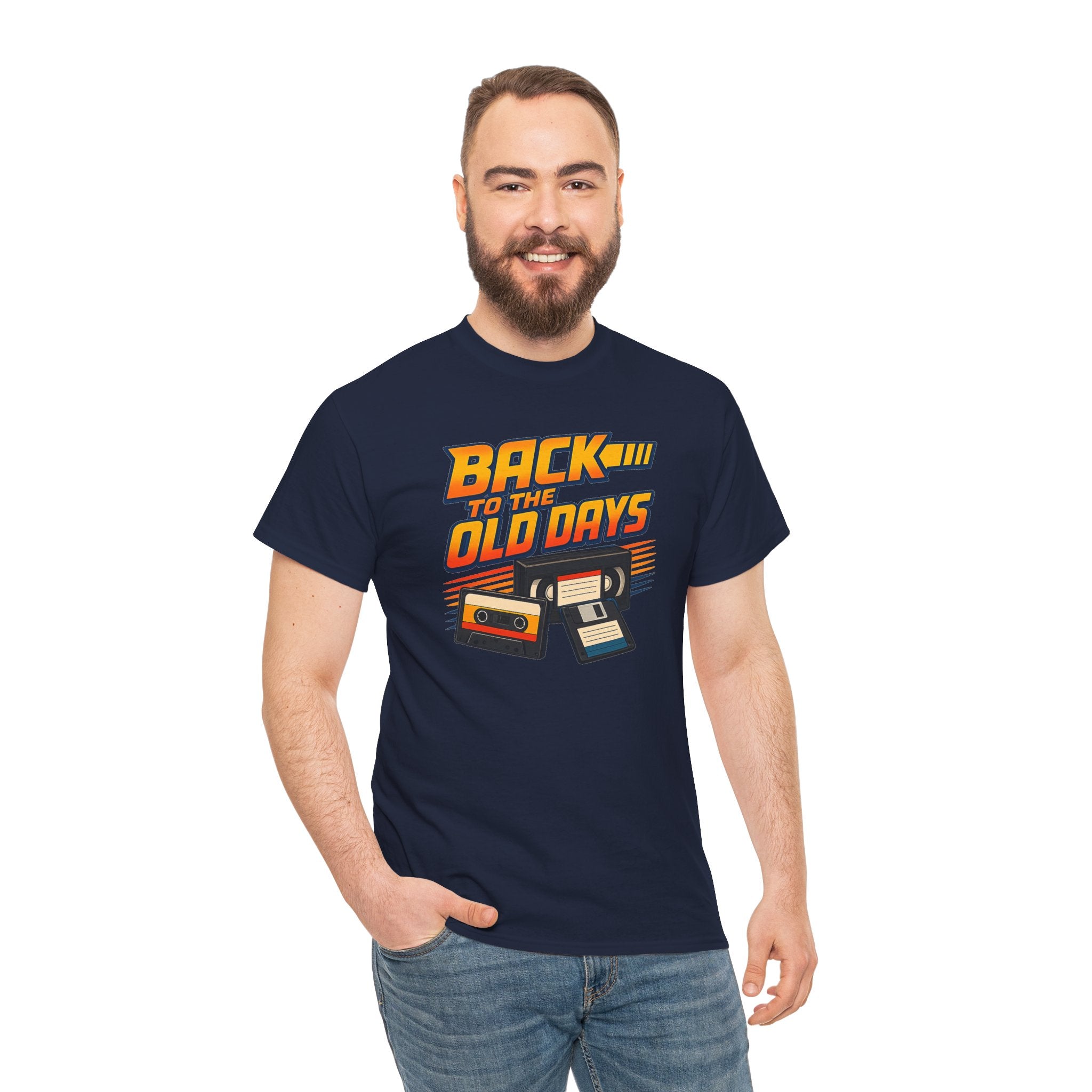 Back to the Old Days Tee – Retro Cassette & VHS Nostalgia T-Shirt
