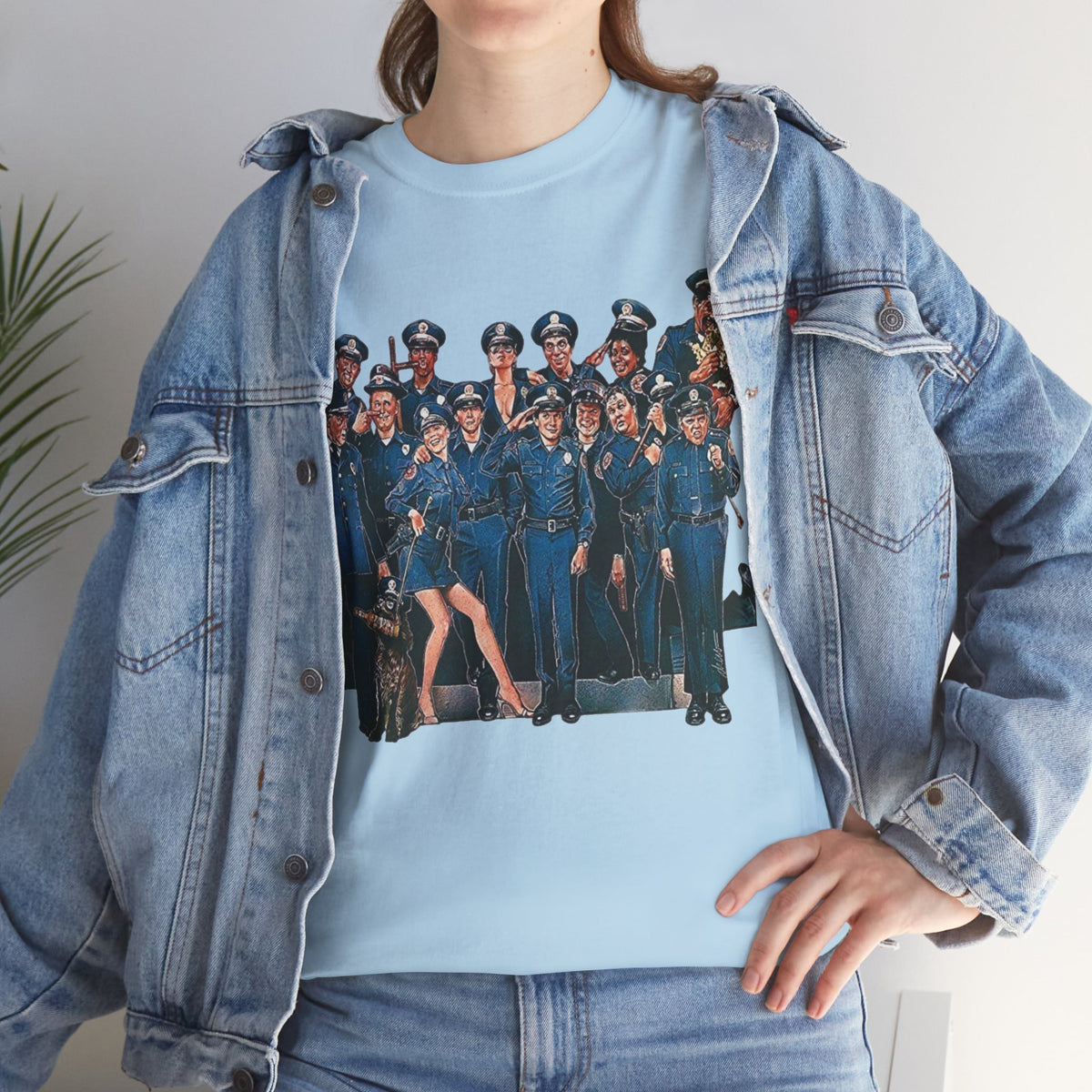 Police Academy Movie Inspired Cotton T‑Shirt — Retro Squad Photo Tee