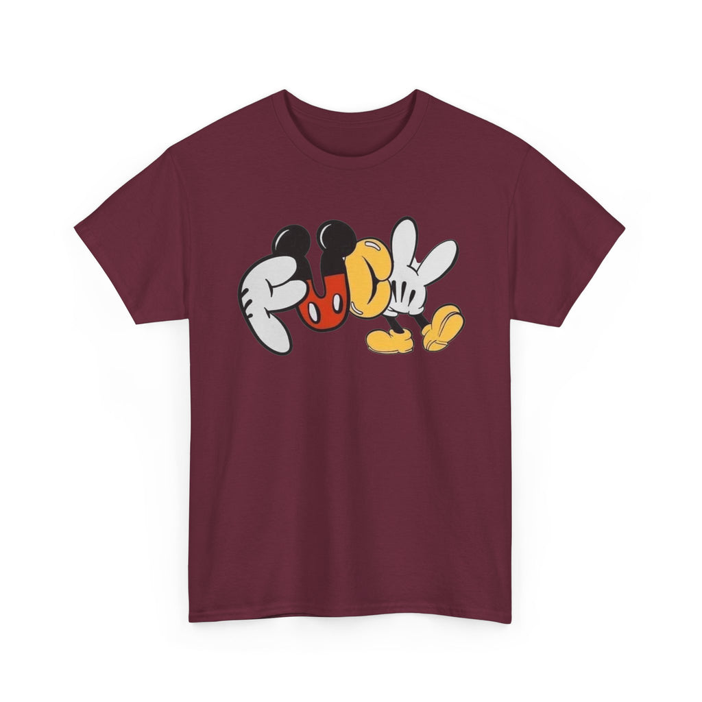 F**K Disney Graphic Tee — Playful Cartoon Hands & Shoes Design