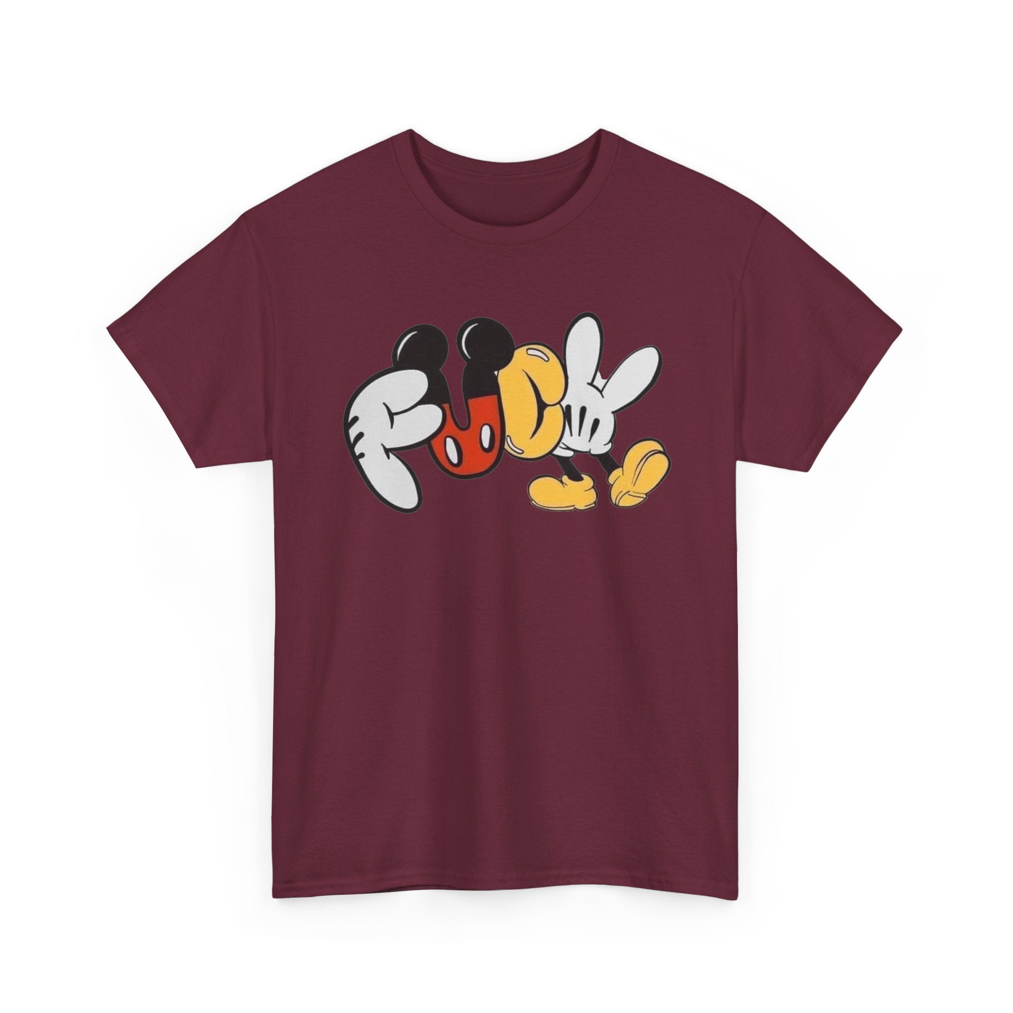 F**K Disney Graphic Tee — Playful Cartoon Hands & Shoes Design