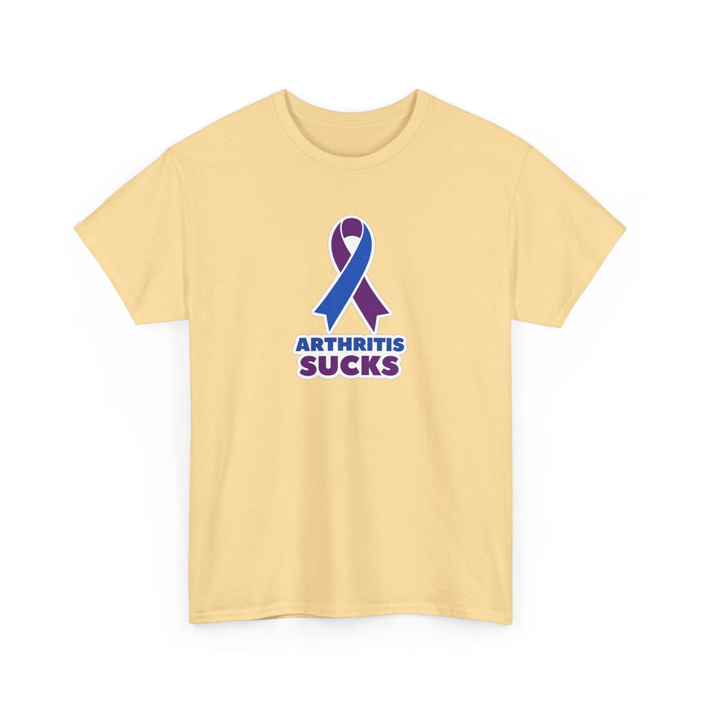Arthritis Sucks Awareness T-Shirt — Purple & Blue Ribbon Support Tee