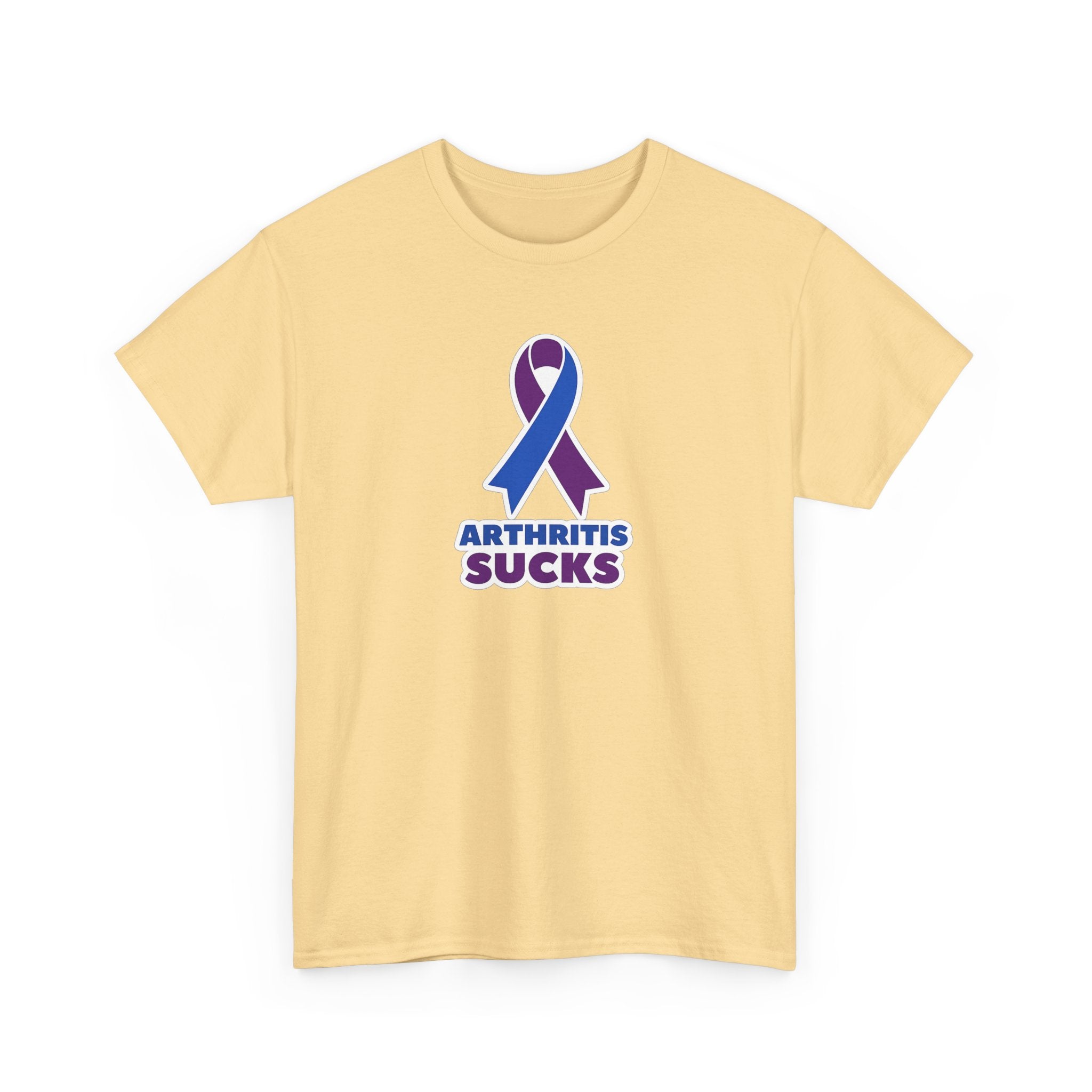 Arthritis Sucks Awareness T-Shirt — Purple & Blue Ribbon Support Tee