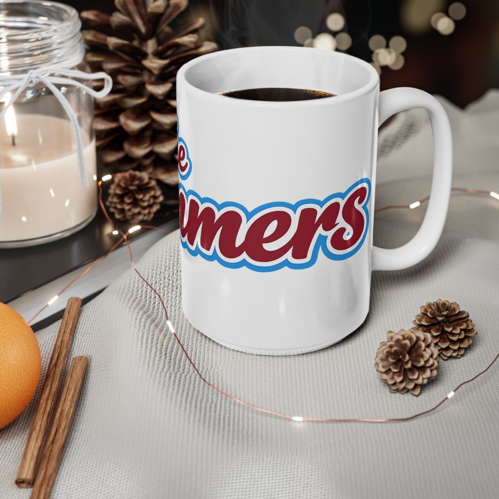 West Ham United The Hammers Ceramic Coffee Mug — Retro Script 11oz & 15oz