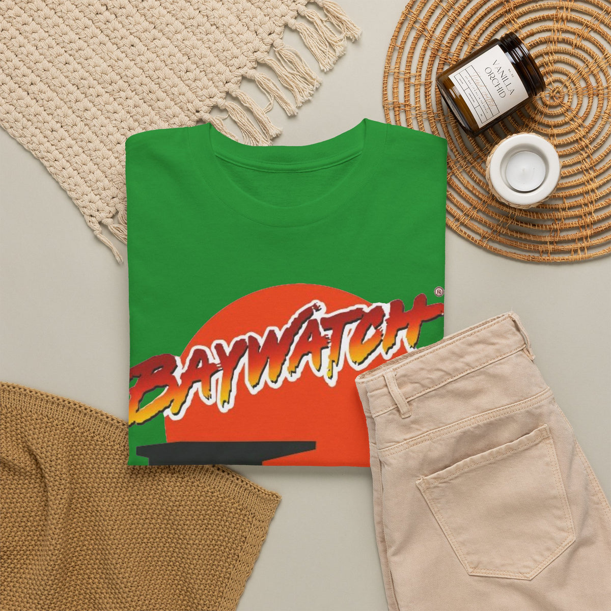 Baywatch Lifeguard Sunset Cotton T-Shirt