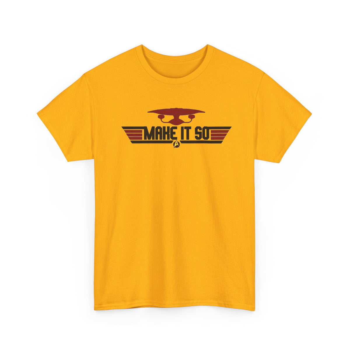 "Make It So" Sci‑Fi Graphic Tee — Retro Starship Emblem T-Shirt