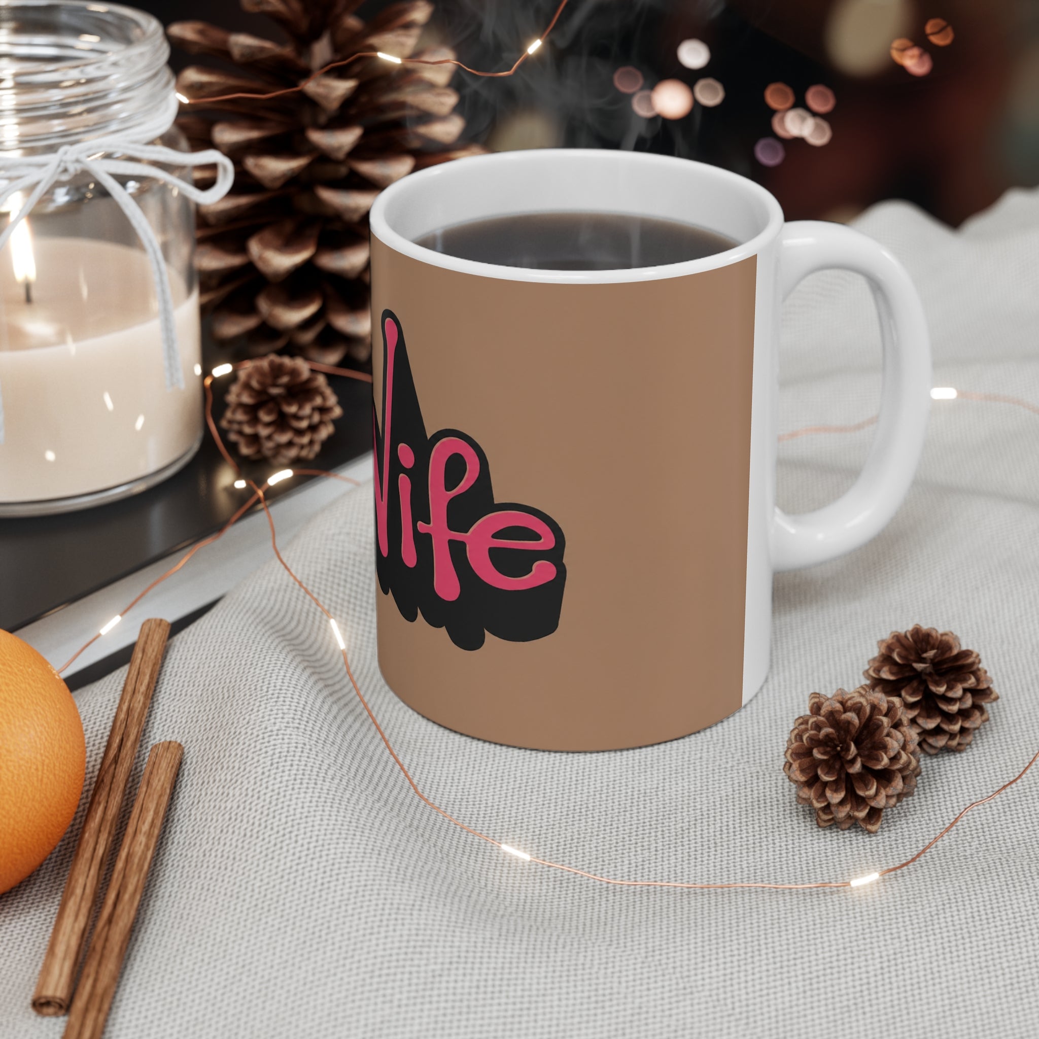 Hot Wife Coffee Mug — Bold Script Ceramic Mug (11oz, 15oz)